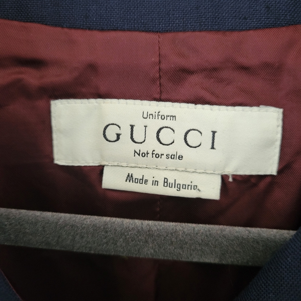 Gucci Uniform Blazer Jacket Sz EU 42 Navy Blue Gold Buttons - Picture 3 of 14